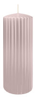 Kerzen-Gerillt in Rose 200 x Ø 80 mm im 4er Set