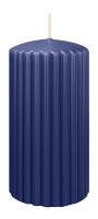 Kerzen-Gerillt in Dunkelblau 150 x Ø 80 mm im 4er Set