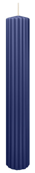 Kerzen-Gerillt in Dunkelblau 300 x Ø 45 mm im 4er Set