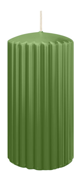 Kerzen-Gerillt in Aloe Vera 150 x Ø 80 mm im 4er Set