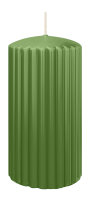 Kerzen-Gerillt in Aloe Vera 150 x Ø 80 mm im 4er Set