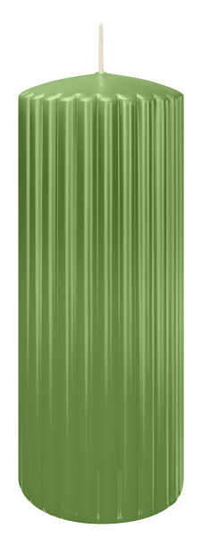 Kerzen-Gerillt in Aloe Vera 200 x Ø 80 mm im 4er Set