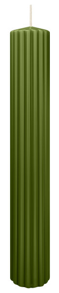 Kerzen-Gerillt in Olive 300 x Ø 45 mm im 4er Set