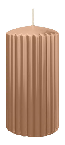Kerzen-Gerillt in Caramel 150 x Ø 80 mm im 4er Set