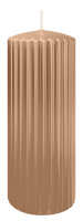 Kerzen-Gerillt in Caramel 200 x Ø 80 mm im 4er Set
