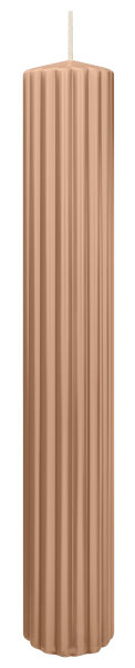 Kerzen-Gerillt in Caramel 300 x Ø 45 mm im 4er Set