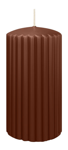 Kerzen-Gerillt in Kastanie 150 x Ø 80 mm im 4er Set
