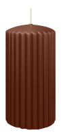 Kerzen-Gerillt in Kastanie 150 x Ø 80 mm im 4er Set