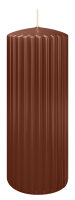 Kerzen-Gerillt in Kastanie 200 x Ø 80 mm im 4er Set