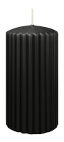Kerzen-Gerillt in Grau 150 x Ø 80 mm im 4er Set