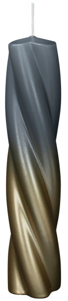 Kerzen Elegant Twist Grau-Gold 200 x Ø 40 mm, 1 Stück