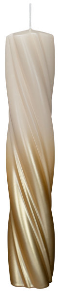 Kerzen Elegant Twist Creme-Gold 300 x Ø 60 mm, 1 Stück