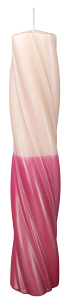 Kerzen Elegant Twist Magenta-Lachs 300 x Ø 60 mm, 1 Stück