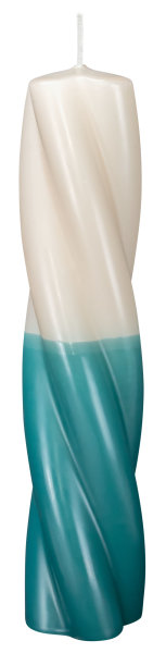 Kerzen Elegant Twist Seegrün-Creme 200 x Ø 40 mm, 1 Stück