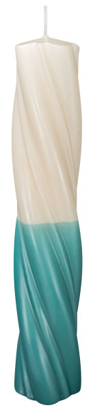 Kerzen Elegant Twist Seegrün-Creme 300 x Ø 60 mm, 1 Stück