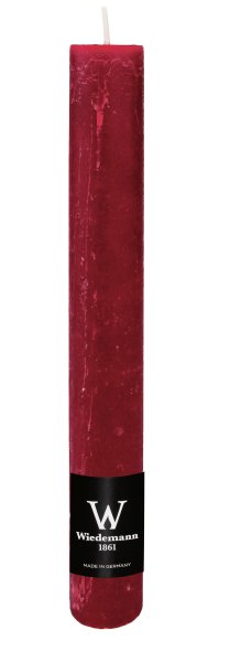 Durchgefärbte Rustik Stabkerze Bordeaux 280 x Ø 35 mm, 1 Stück
