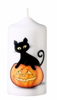 Kerze Halloween "Katze/Kürbis" 120 x...