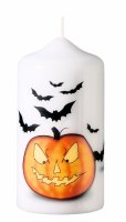 Kerze Halloween "Fledermäuse/Kürbis"...