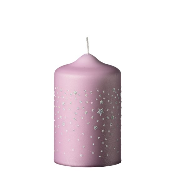 Kerzen Sternenregen Taupe Rose Matt 100 x Ø 60 mm, 4 Stück