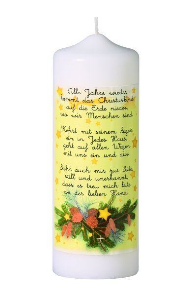 Christmas Carol Kerze "Alle Jahre wieder" 200 x Ø 70 mm, 1 Stück