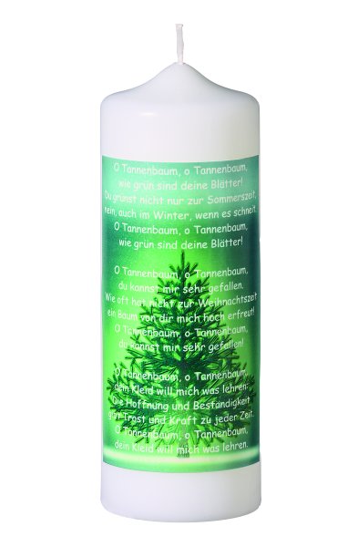 Christmas Carol Kerze "O Tannenbaum" 200 x Ø 70 mm, 1 Stück